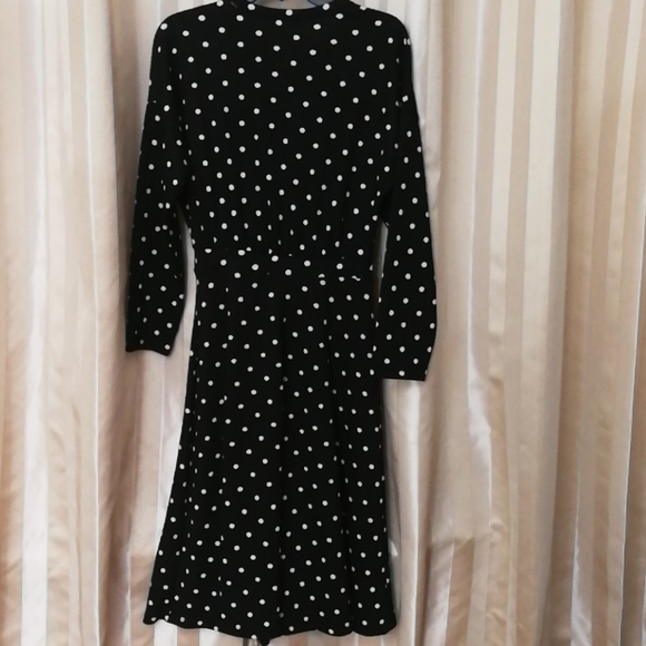 *Zara* black background with white dots dress. - Picture 2 of 4